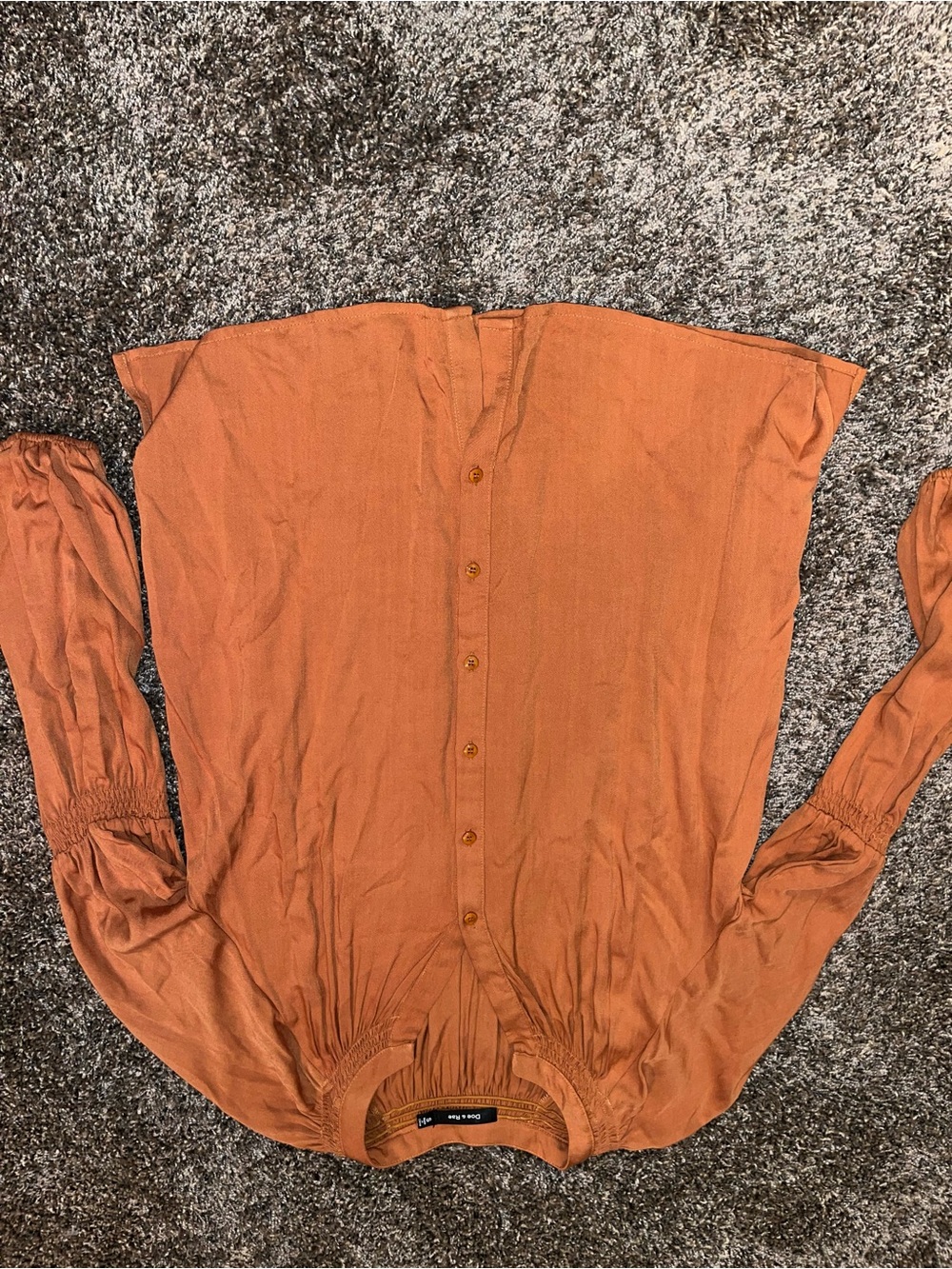 Women’s Rust Button-Front Blouse - Picture 2 of 6